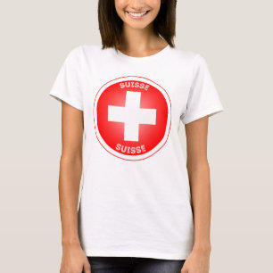 Camiseta Cruz Suiza Suiza Círculo Forma