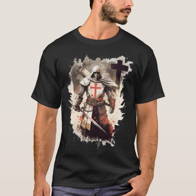 Camiseta Cruz Templaria de los Caballeros Católicos (Anverso)