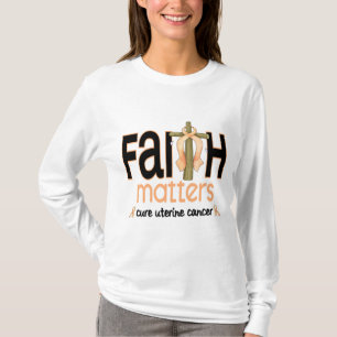 Camiseta Cruz uterina 1 de las materias de la fe del cánce