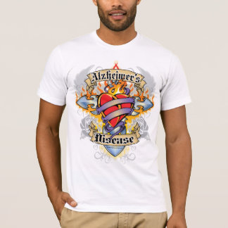 Camiseta Cruz y corazón de la enfermedad de Alzheimers
