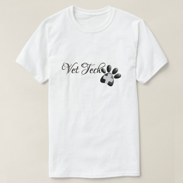 Camiseta Cruz y pata veterinarias de la tecnología del (Diseño del anverso)