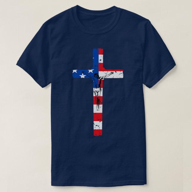 camiseta cruzada de bandera estadounidense (Diseño del anverso)