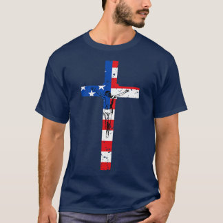 camiseta cruzada de bandera estadounidense