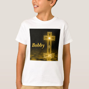 Camiseta cruzada de oro