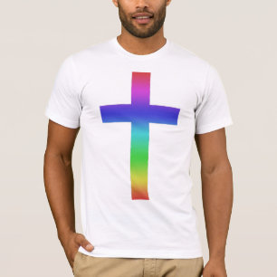 Camiseta cruzada del arco iris