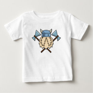 Camiseta cruzada del bebé de las hachas de Viking