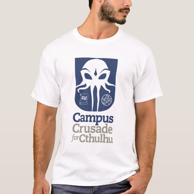 Camiseta Cruzada del campus para Cthulhu (Anverso)