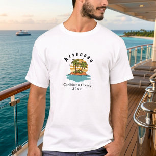 Camiseta Cruzada en las Islas Caimán al Atardecer Tropical