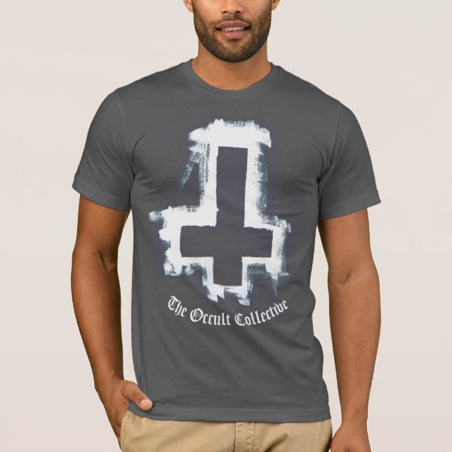 Camiseta cruzada invertida negro del jersey del (Anverso)