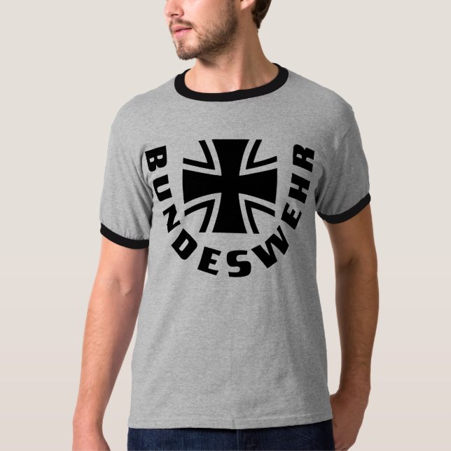 Camiseta cruzada negra del Ejército alemán Kreuz (Anverso)