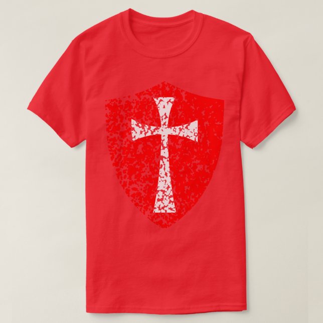 Camiseta Cruzada Templaria del Caballero, Cruz Roja perturb (Diseño del anverso)