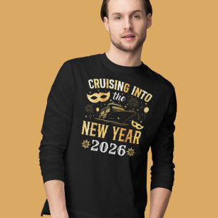Camiseta Cruzando hacia el barco de oro de Año Nuevo