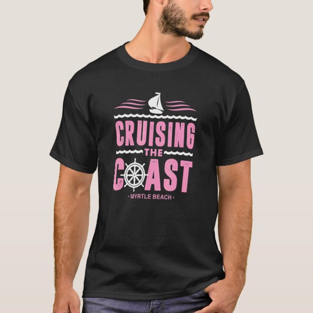 Camiseta Cruzando La Costa Myrtle Beach Vela Capitán (Anverso)
