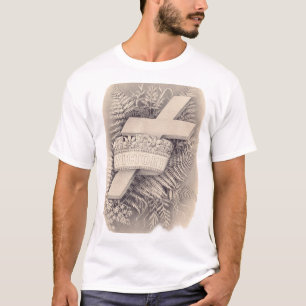 Camiseta Cruzar con una corona y victoria