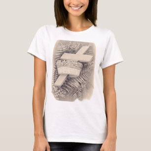 Camiseta Cruzar con una corona y victoria