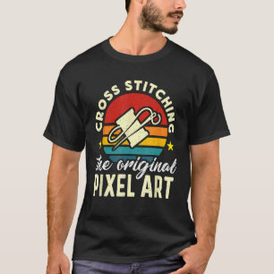 Camiseta Cruzar el título del anillo de Needlepoint origina