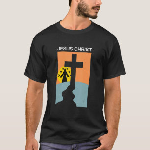 Camiseta Cruzar la fila de Jesucristo Texto Gráfico de conj
