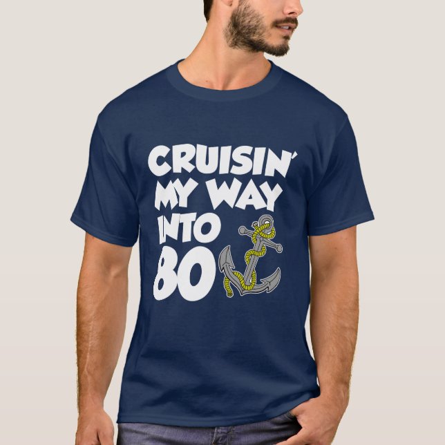 Camiseta Cruzar mi camino hacia 80 (OSCURO) (Anverso)