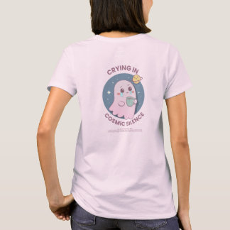 Camiseta Crying in Cosmic Silence – Cute Existential Ghost 