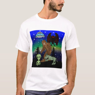 Camiseta Cryptid Big Foot Alien Mothman UFO Chupacabra