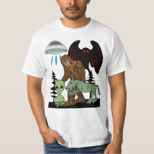 Camiseta Cryptid Big Foot Alien Mothman UFO Chupacabra