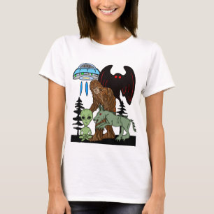 Camiseta Cryptid Big Foot Alien Mothman UFO Chupacabra