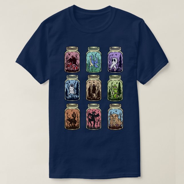Camiseta Cryptid Jar Collection Mothman Flatwoods Monster E (Diseño del anverso)