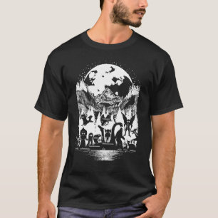 Camiseta Cryptid Monsters Bigfoot Mothman Dogman Moon Crypt