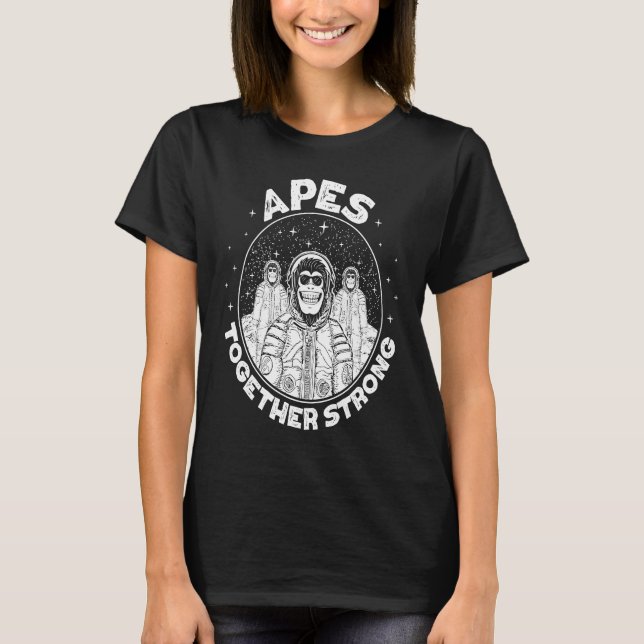 Camiseta Crypto Apes together strong Ape to the moon (Anverso)