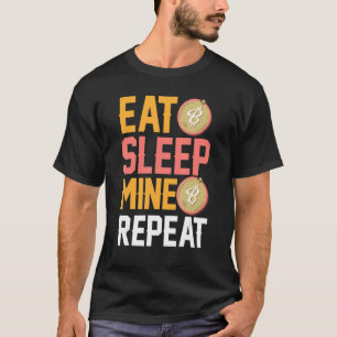 Camiseta Crypto Bitcoin Quita de repetición de mina de sueñ