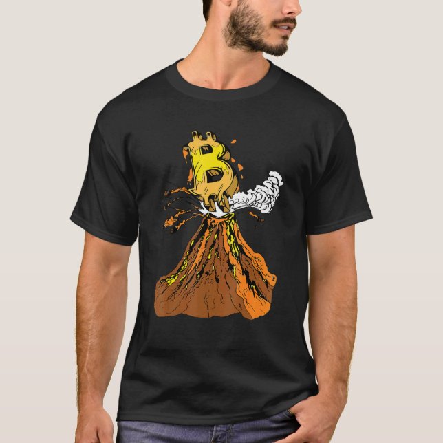 Camiseta Crypto Bitcoin Volcano Meme Para Cryptocurrency Tr (Anverso)