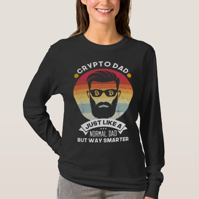 Camiseta Crypto Dad pero más inteligente Bitcoin Criptomone (Anverso)