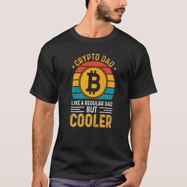 Camiseta Crypto Dad Retro Vintage Bitcoin Cryptocurrency Di (Anverso)