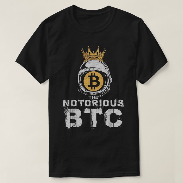 Camiseta Crypto King Astronaut Bitcoin Design (Diseño del anverso)