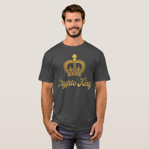 Camiseta Crypto King en carbón y oro