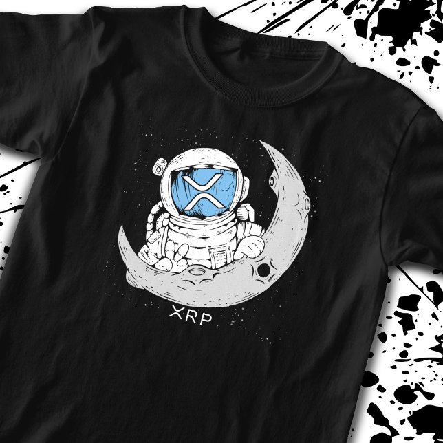 Camiseta Crypto Meme XRP Criptocurrency Cute Astronaut Moon (Subido por el creador)