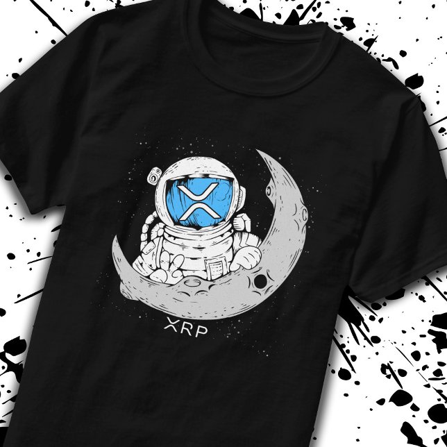 Camiseta Crypto Meme XRP Criptocurrency Cute Astronaut Moon (Subido por el creador)