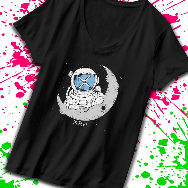 Camiseta Crypto Meme XRP Criptocurrency Cute Astronaut Moon (Subido por el creador)