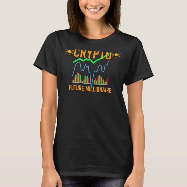 Camiseta Crypto Millionaire Future Cryptocurrency Milliona (Anverso)