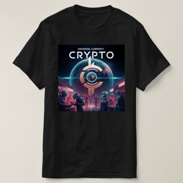 Camiseta Crypto Planet Black (Diseño del anverso)