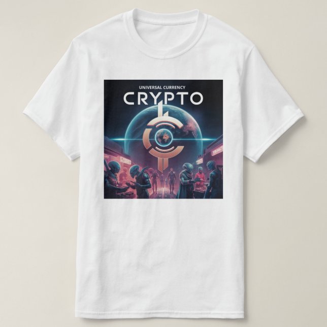 Camiseta Crypto Planet White (Diseño del anverso)