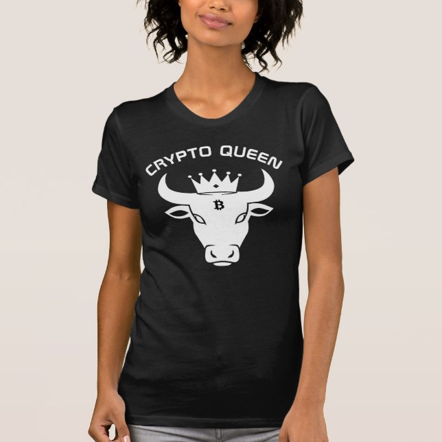 Camiseta Crypto Queen Personalizado Negro (Anverso)