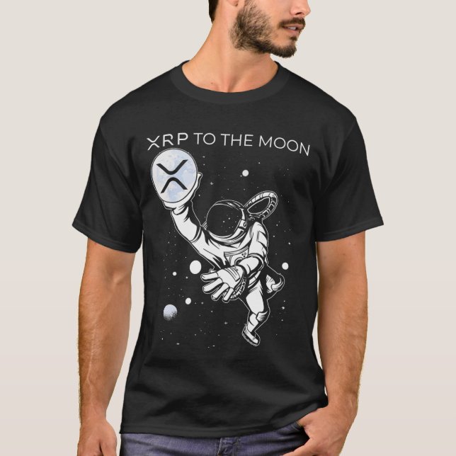 Camiseta Crypto XRP Ripple to the Moon Internet Money coins (Anverso)