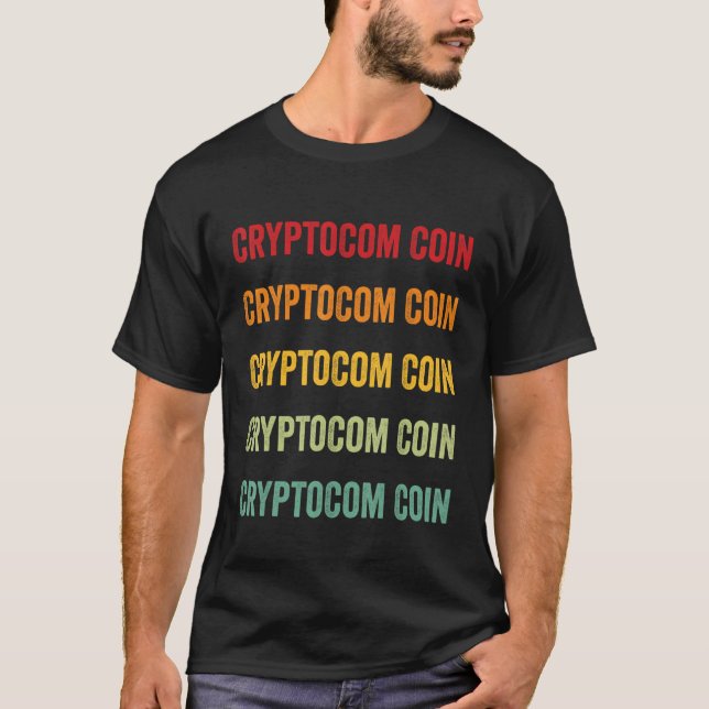 Camiseta Cryptocom Coin Crypto Rainbow Text Design (Anverso)