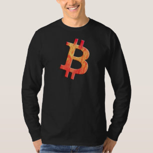 Camiseta Cryptocurrency Blockchain Btc Naranja Sunset Retro