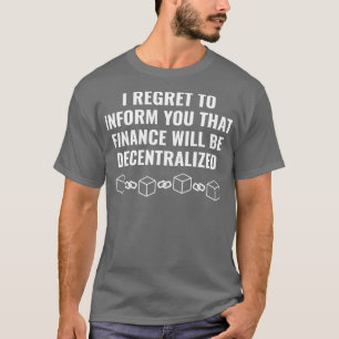 Camiseta Cryptocurrency Blockchain Ether ETH Descentralizar