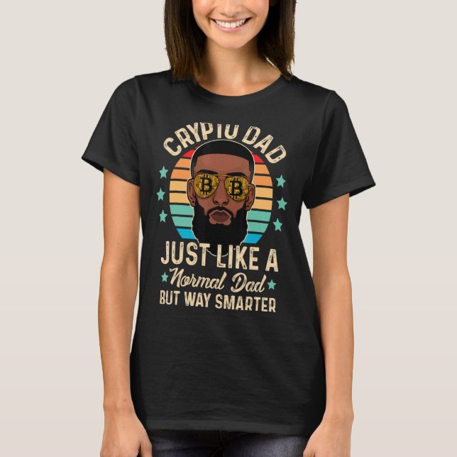 Camiseta Cryptocurrency Dad African American Black Bitcoin (Anverso)