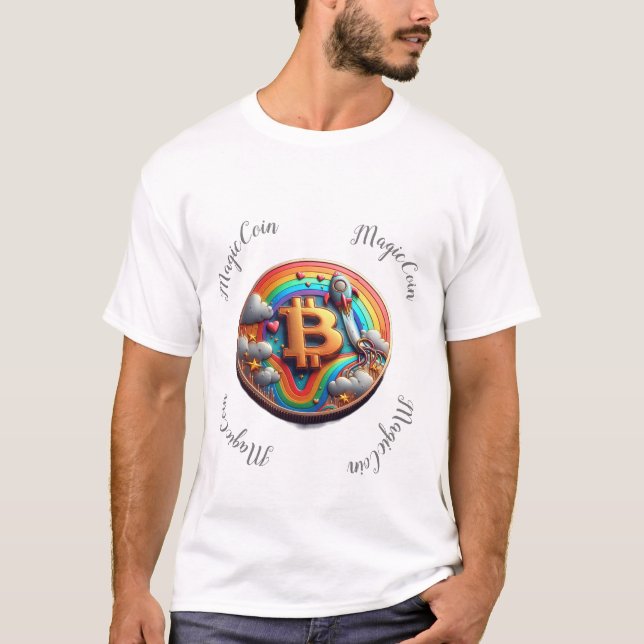Camiseta Cryptocurrency funny white t-shirt. (Anverso)