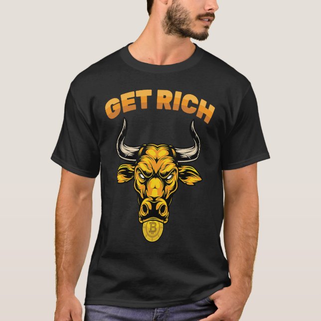 Camiseta Cryptocurrency  Get Rich  Stock Market  Trading  T (Anverso)