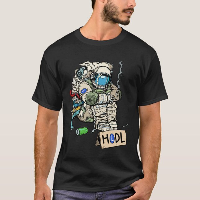 Camiseta Cryptocurrency Talk  Astronaut Hodler Begging For  (Anverso)